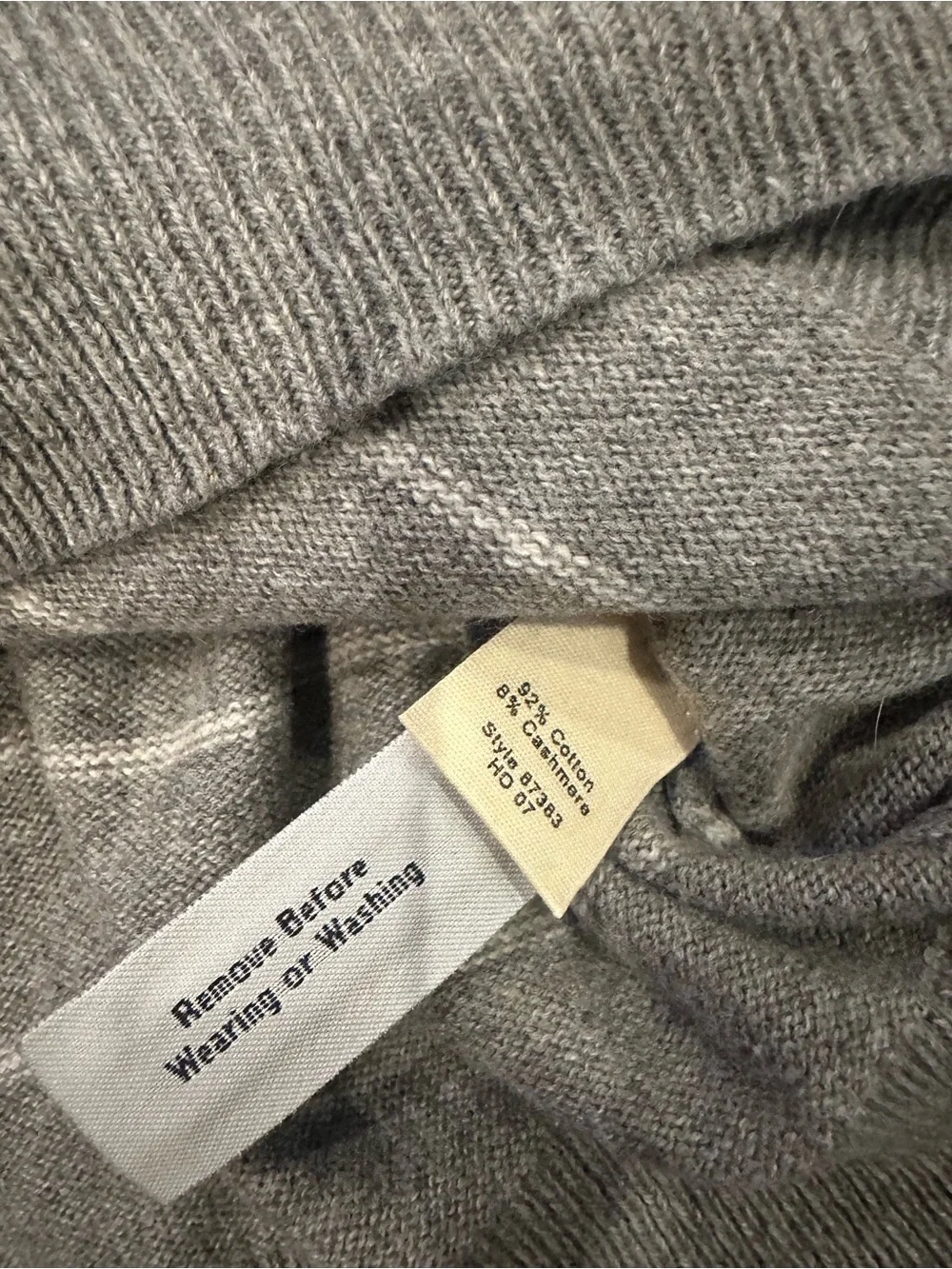J. Crew Men's GrayV-Neck Stripe Sweater cotton/cashmere - soft